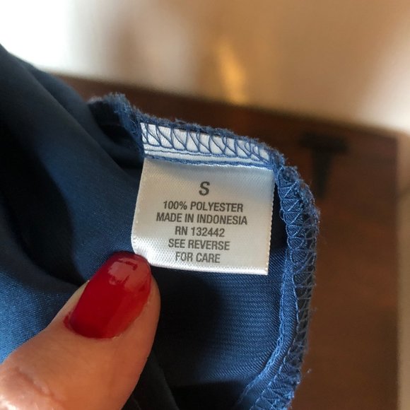 LAST CHANCE! Lovely, Silky Slate Blue Blouse, S - Picture 4 of 5